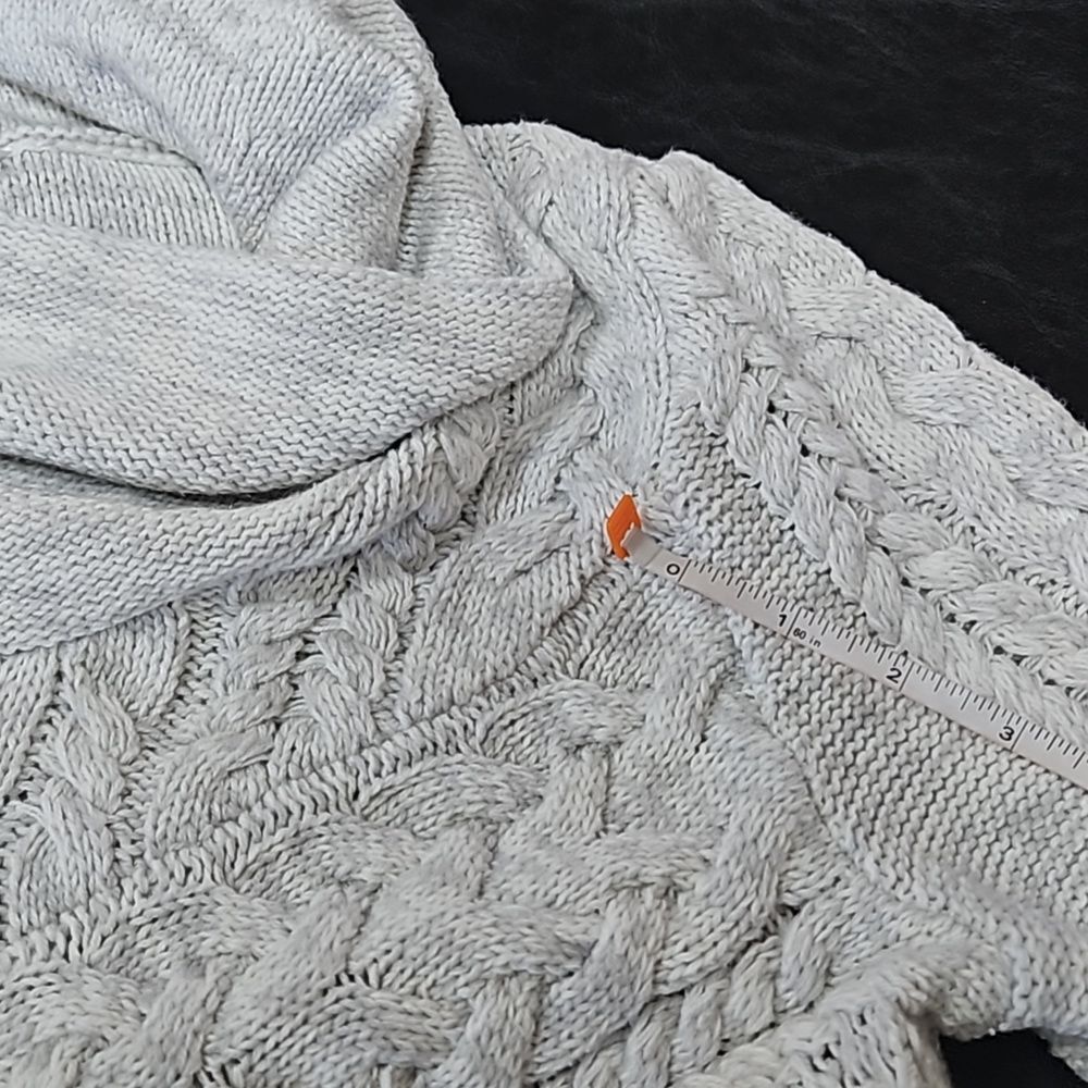 Motherhood Maternity Gray Cable Knit Cowl Neck Sweater Medium Bump Friendly Fall - Picture 8 of 9